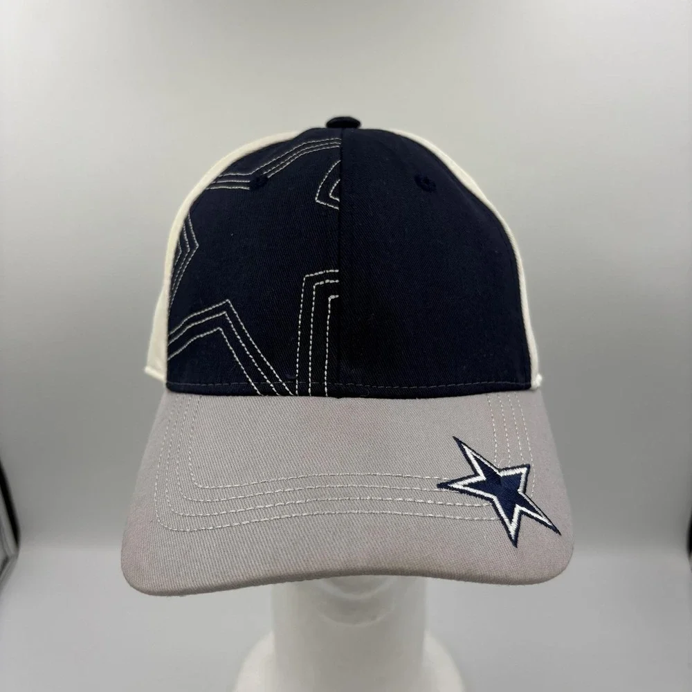 Dallas Cowboys Hat Cap Fitted Mens One Size Blue Gray White NFL Football Stretch
